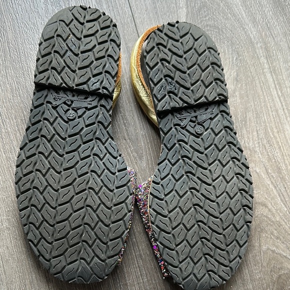 Gold Glitter Flats with Open Back Design - Picture 7 of 7